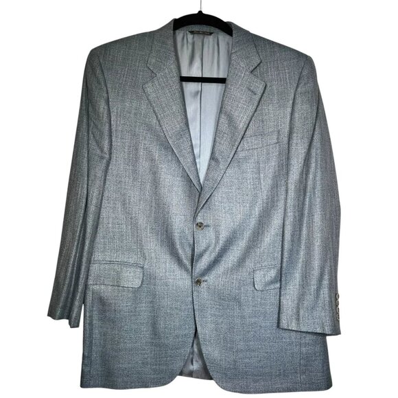 Jack Victor Valtuwood SPJ Mens Gray Single Breasted Two Button Blazer Size 44 L - Picture 7 of 16